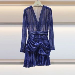 FULLY DRAPED LAMÉ DRESS